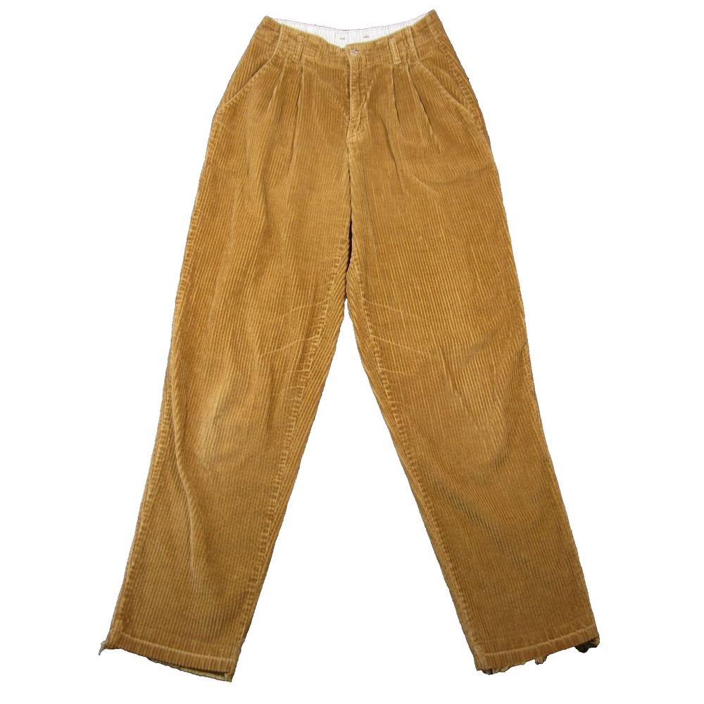 Vtg Dockers Pleated Corduroy Pants Sz 6 Tan High‎ Rise Tapered Retro 90s Grunge